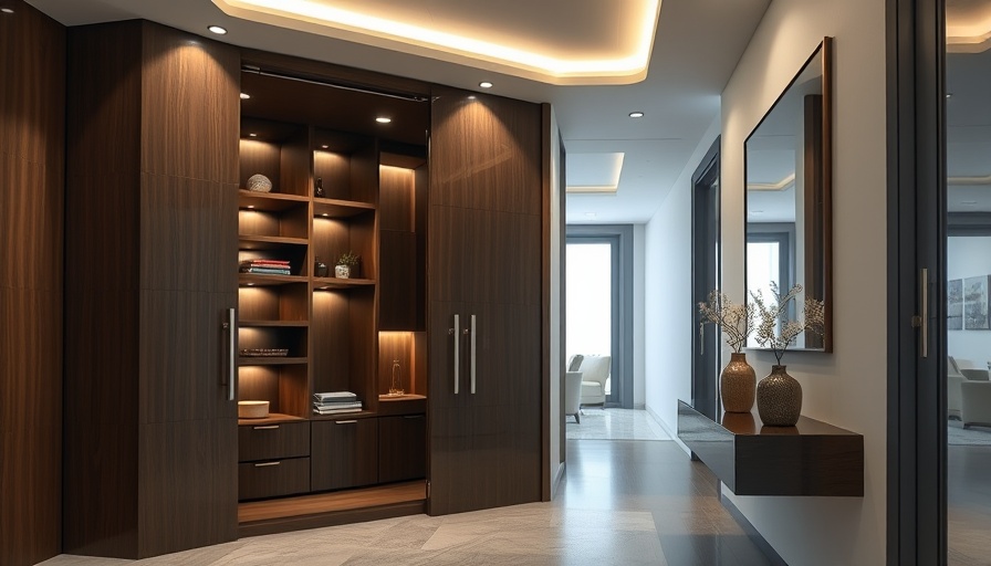 Modern hidden storage in home design with soft lighting and sleek style.