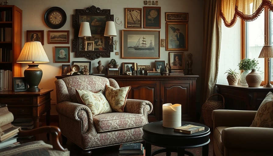 Vintage-inspired cozy living room with eclectic style decor.