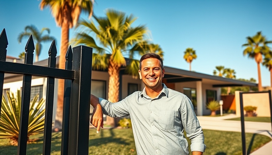 Midcentury Modern Rental in Los Angeles with smiling man