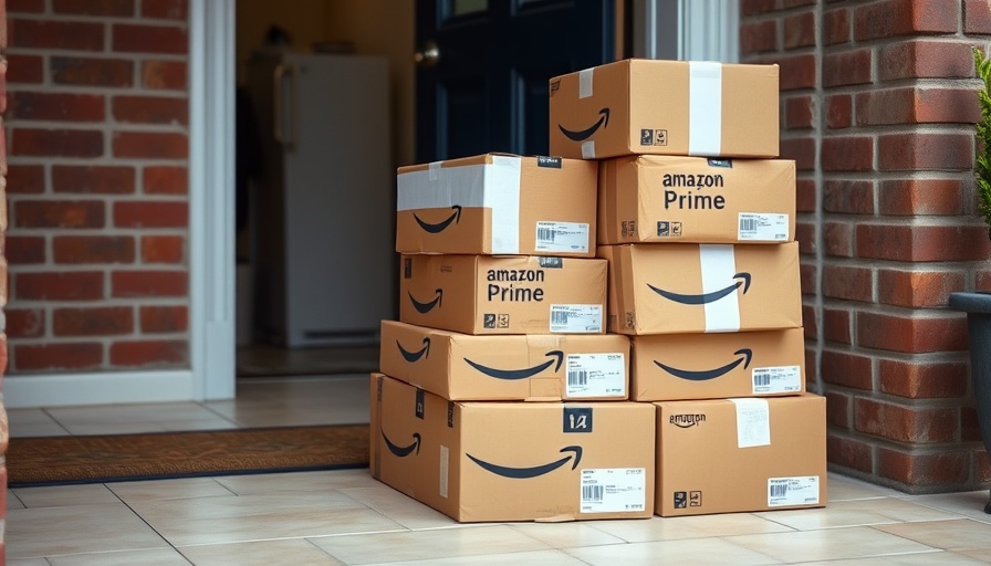 Amazon Prime packages on doorstep for Amazon Prime Sharing.
