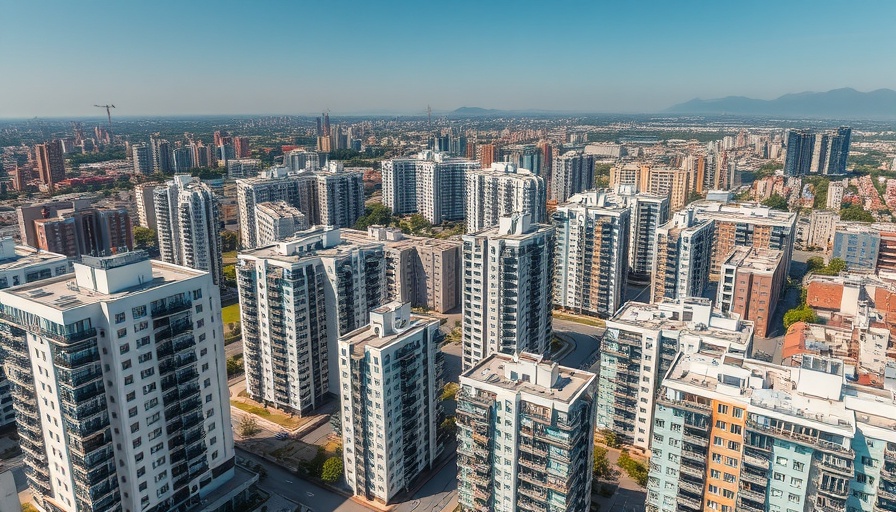 Aerial view of urban apartment complexes relating to California SB 79 housing bill.