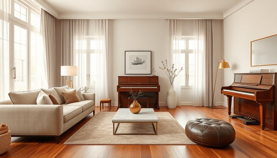 Modern living room with minimalist decor; home organizing and decluttering ideas