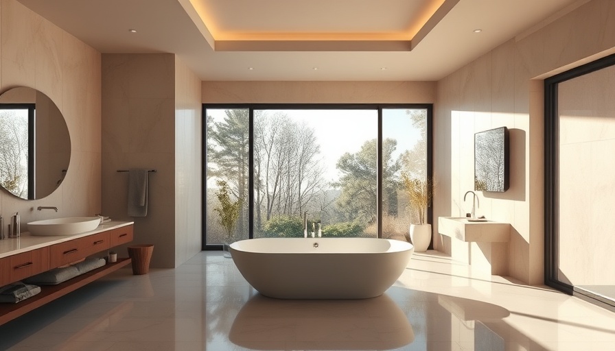 Elegant bathroom with spa-like upgrade and nature view.