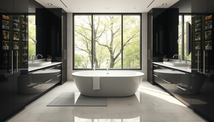 Light-filled bathroom renovation with elegant design and large window view.