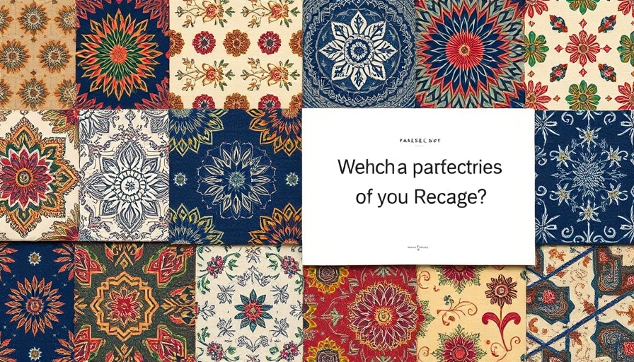Collage of fabric patterns with cultural significance, featuring a thought-provoking question.
