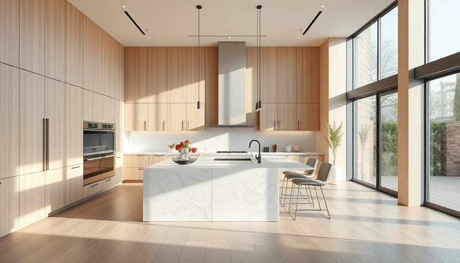 Modern kitchen interior showcasing 2023 design trends.