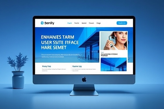 sophisticated website update, user-friendly interface, enhancing usability, photorealistic, showcasing dynamic content with interactive areas, highly detailed, responsive design elements with drag-and-drop features, minimalistic aesthetic, blue and white, ambient lighting, developed using a retina display.