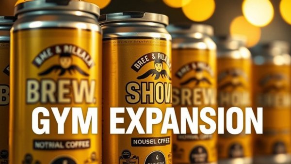 Image of Brew Shokalaka zero-sugar nootropic coffee cans with a fitness expansion promotion.