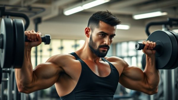 Man lifting weights to prevent lower back pain in exercise programs.