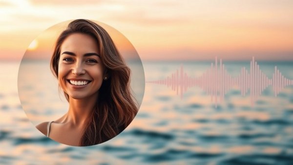 Meditation to Interrupt Habitual Reactions poster with ocean sunset.