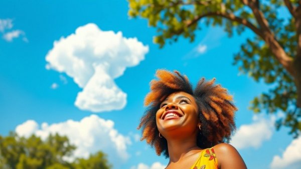 The Wedding Dress Metaphor: Woman gazes at cloud.
