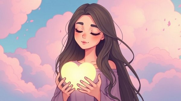 Artistic portrayal of vulnerability hangover with a woman holding a heart.