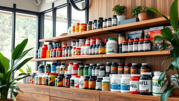 TSI Group and Iovate supplements on display in a bright setting.