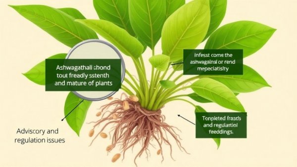 Ashwagandha leaves ban in India highlighted with plant and text