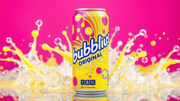 GHOST Energy x Bubblicious Original can with bright splash background