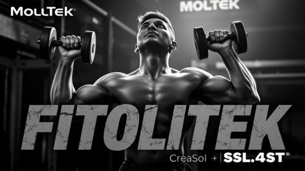 CreaSol® SSAT Creatine Synergy poster featuring Moltek and muscular athlete.