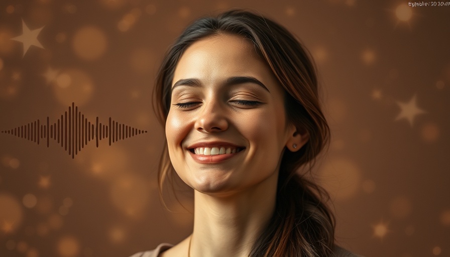 Body scan meditation for better sleep with smiling woman and cosmic design.