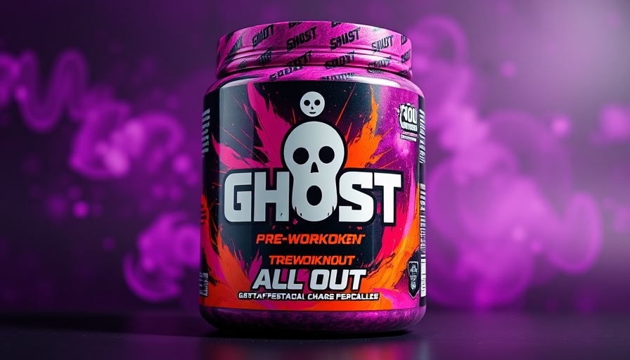 GHOST Legend ALL OUT Strawbango pre-workout with bold design.