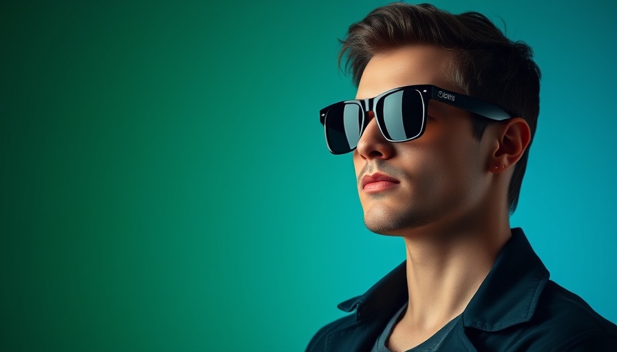 Stylish person posing confidently with sunglasses at a colorful event.