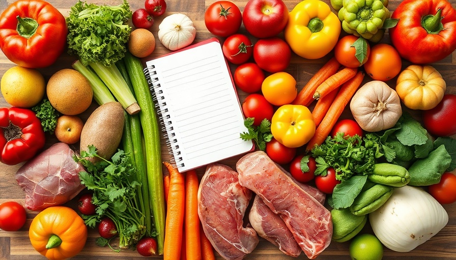 Balanced meal planning for female athletes with fresh food.