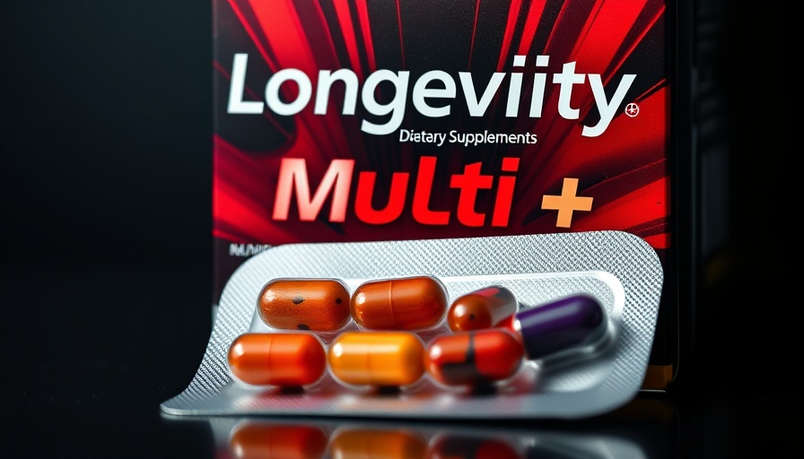 Cellular Energy Triangle: Longevity Multi+ supplements with vivid design.