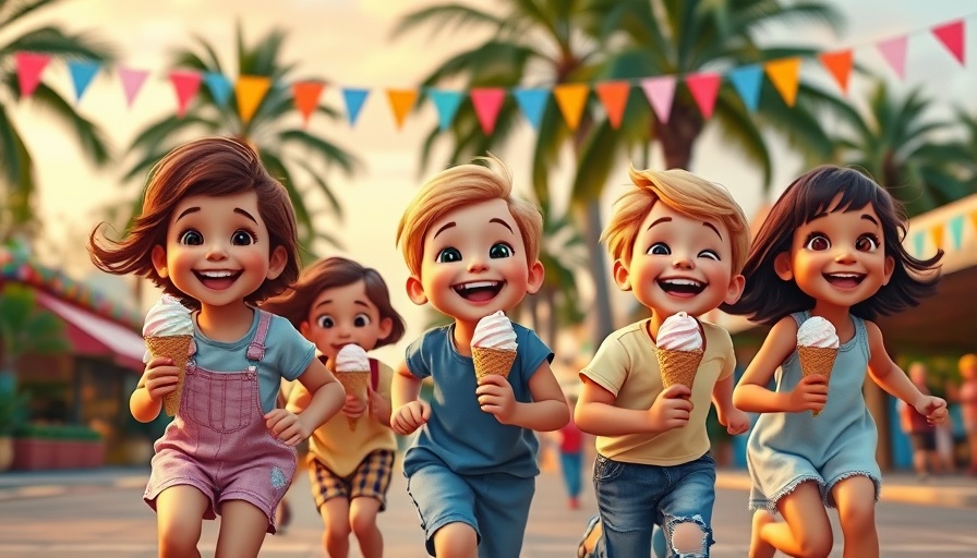 Children enjoying ice cream during childhood transition to the Philippines festival.