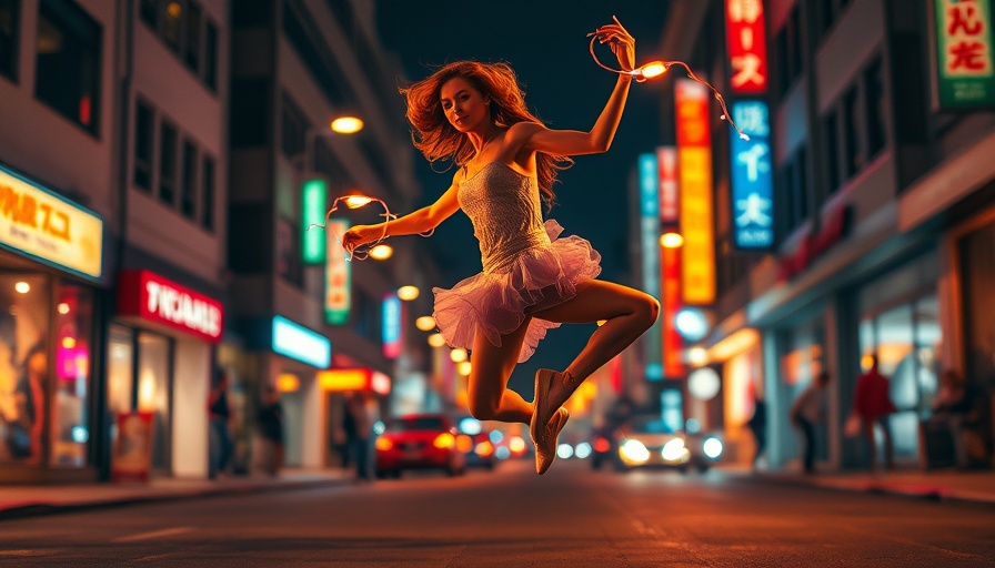 Flow State Benefits in Sports and Daily Life: Dancer leaping on city street.