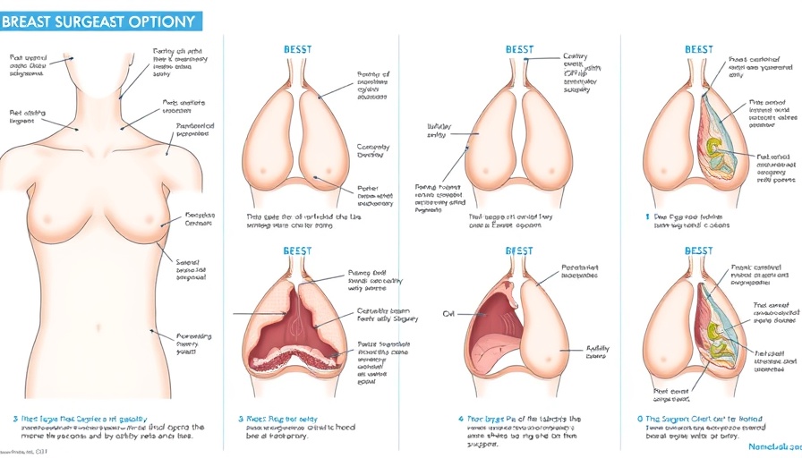 Illustrative diagram detailing breast surgery options