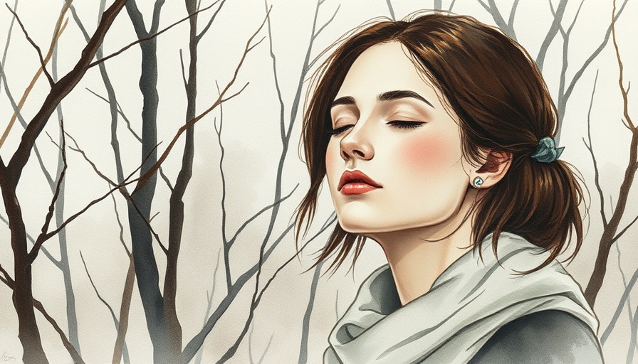Watercolor painting capturing a woman amidst trees, symbolizing Navigating Grief and Family Disconnection.