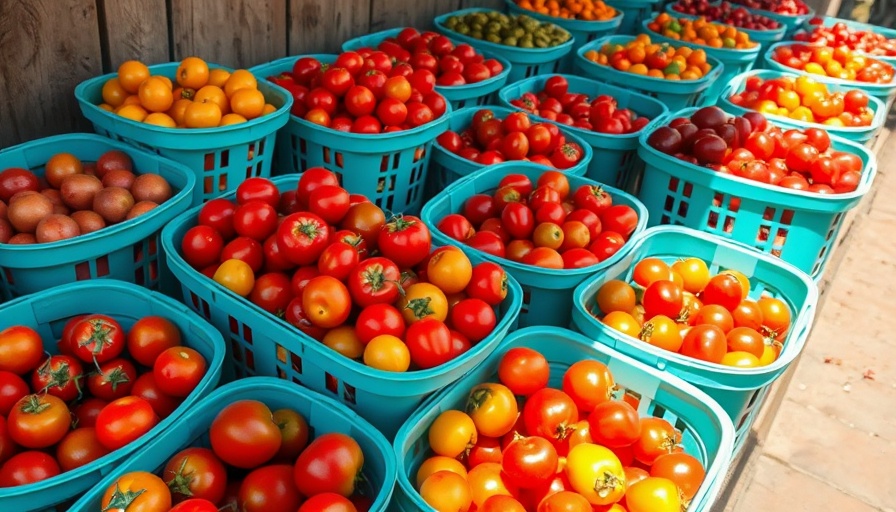 Assorted cherry tomatoes in baskets, perfect for summer tomato recipes.