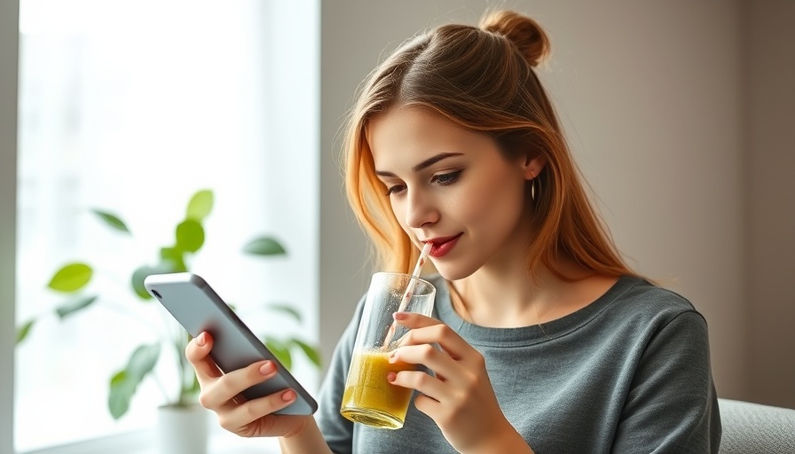 Young woman practicing work-life balance strategies, enjoying a smoothie.