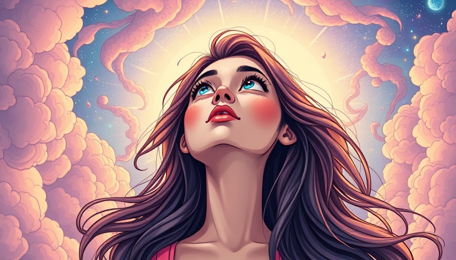 Illustrated woman immersed in cosmic wonder, reframing neurodivergence.