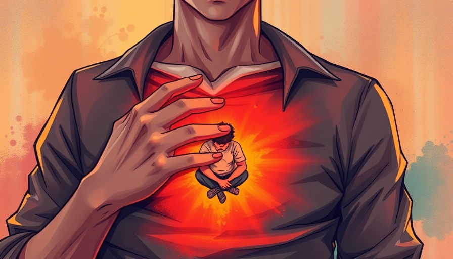 Illustration of a man's inner struggle symbolizing inner critic trauma recovery.