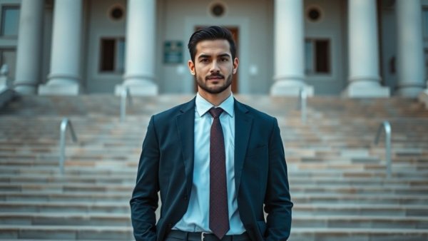 Gareth Wilson New MLA Newry and Armagh, standing on government building steps.