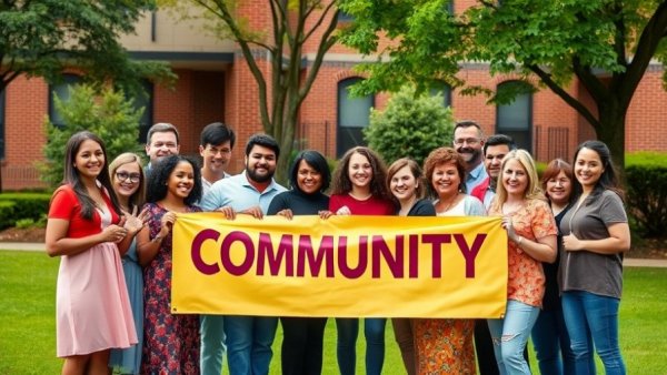 Group at ABC Community Food Hub holding sign outdoors.