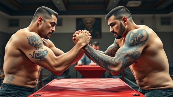 Intense arm wrestling match at Pinkertons Irish Open