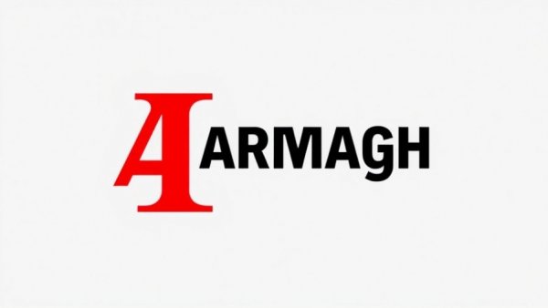 Armagh I logo in bold red and black text against white background