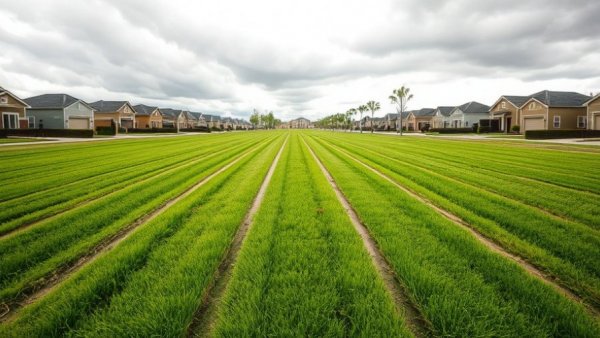 Reckless driving damage on community grass area in suburb
