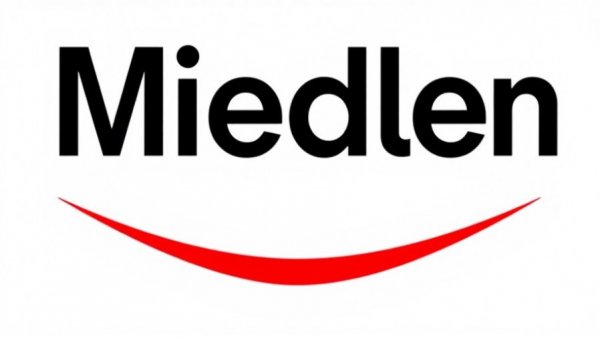 Modern logo with bold text and red accent