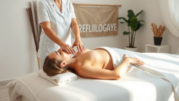 Calm reflexology session demonstrating workplace wellbeing team impact.