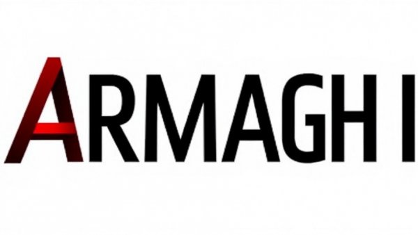 Armagh I black and red stylized logo.