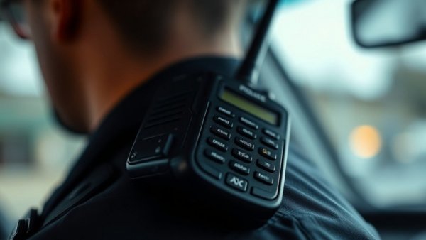 Close-up of police radio in dimly lit vehicle relating to Newry arson incident.