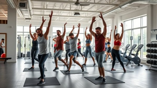 Group workout session in a fitness studio within ABC Council Area
