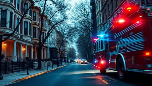 Composite image of Armagh street with houses and fire truck, house fire Armagh.
