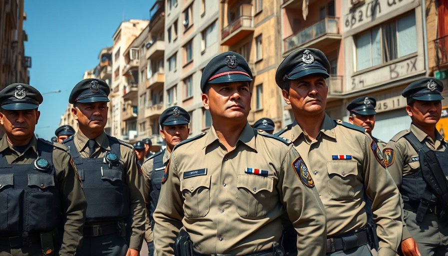 Madagascar politics news: police and military presence on urban street.