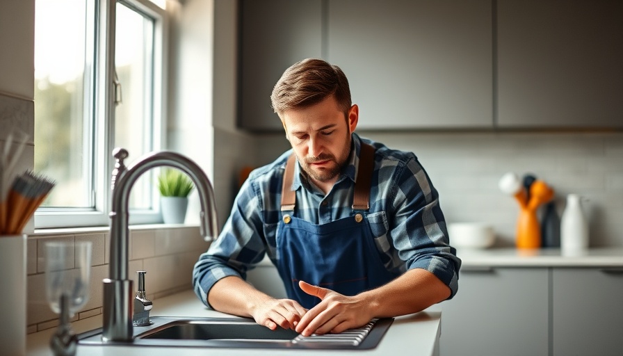 Social media marketing for plumbing with a professional plumber in action.