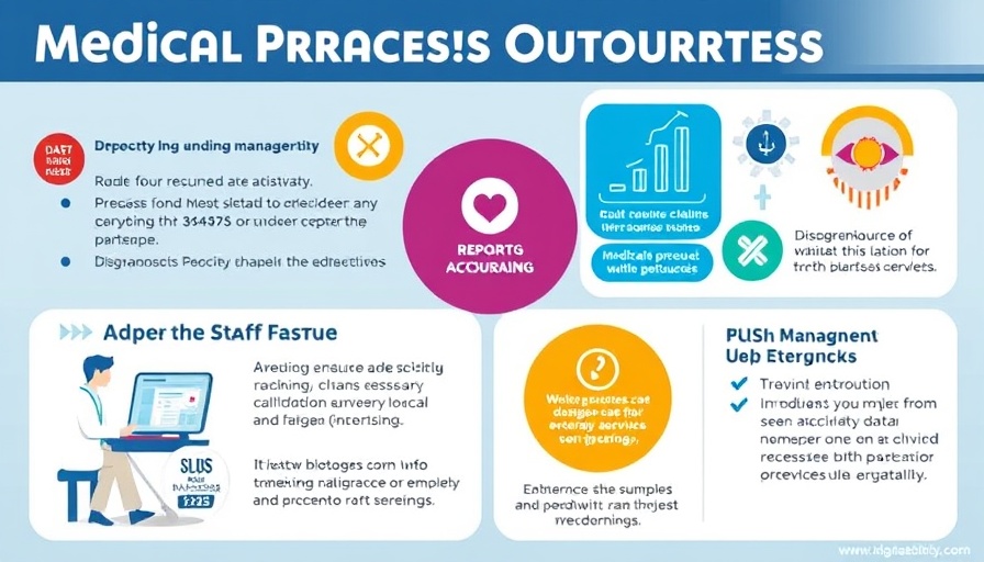 Infographic on medical process outsourcing for diagnostic labs, highlighting benefits.