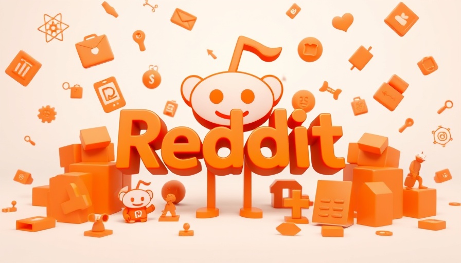 Vibrant Reddit logo with 3D orange icons, colorful design.