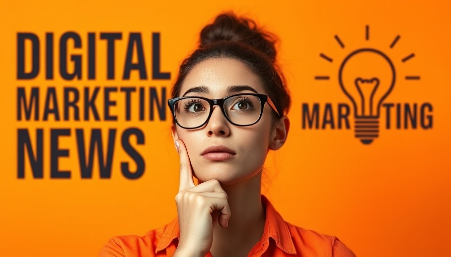 Digital marketing news insights with thoughtful young woman.