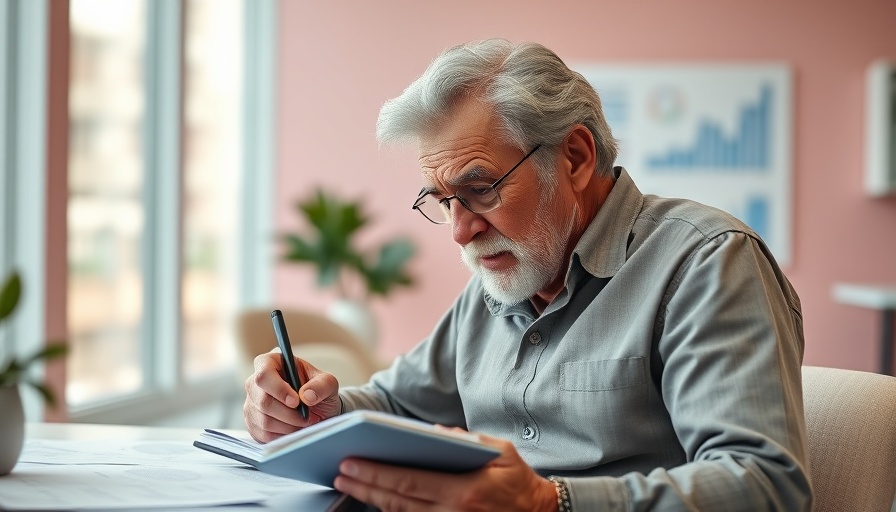 Older man reviewing data for Pinterest SEO strategies.